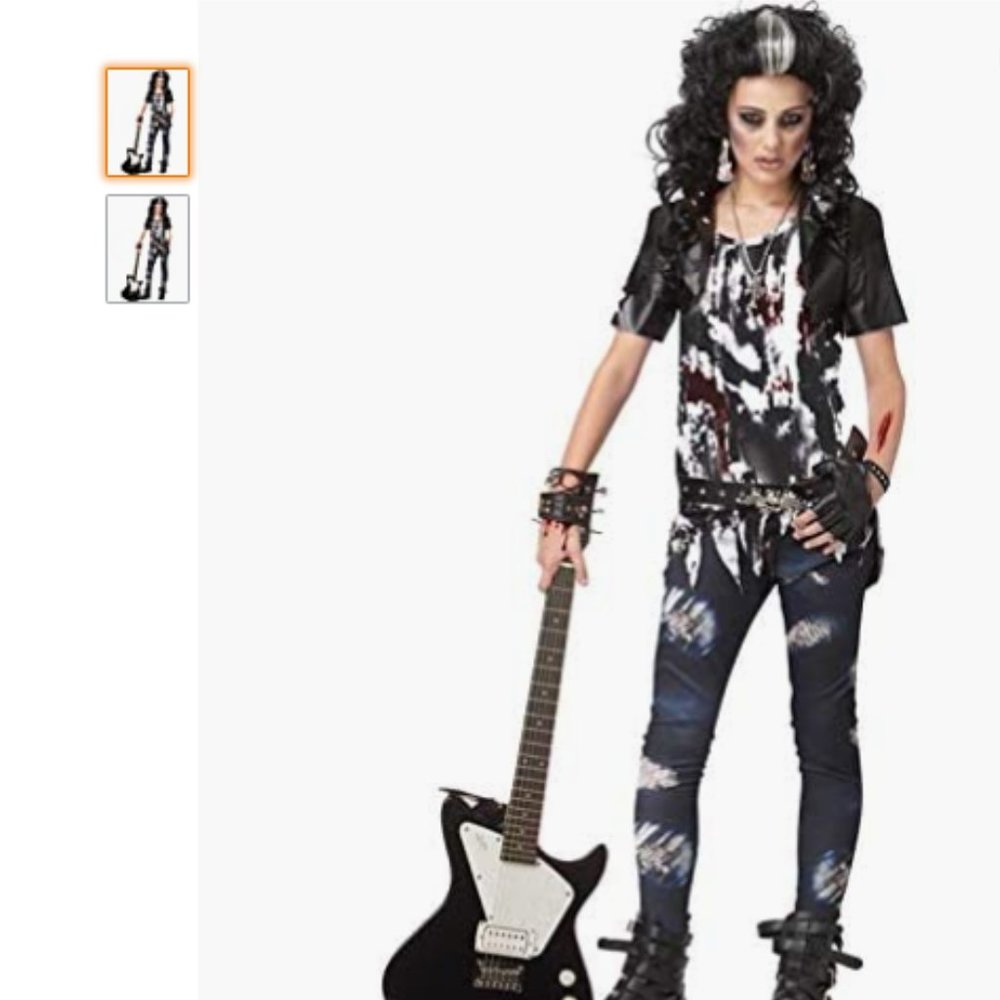 Rocked Out Zombie Costume Halloween, Dress-Up Party Teen Junior Size L/SM NEW!